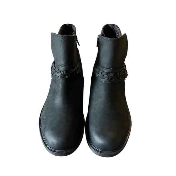 Clarks Women's 9 Hearth Kaylie Ankle Boot Leather Stacked Block Heel - Picture 3 of 10